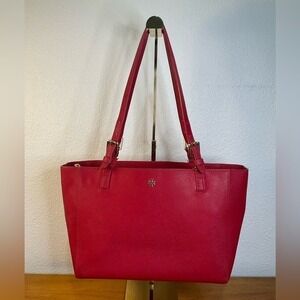 Tory Burch Tote Bag Red Saffiano Leather Handbag Purse‎ Work